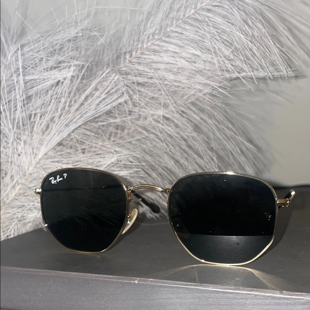 Ray-Ban Black and Gold Square Sunglasses - Picture 3 of 6